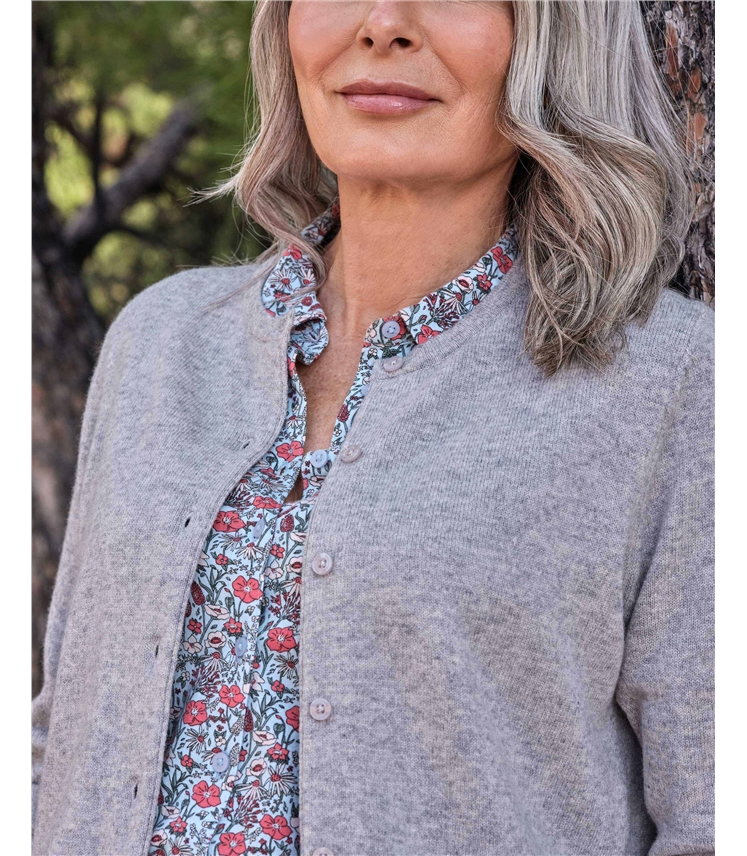 Cashmere Merino Crew Neck Cardigan