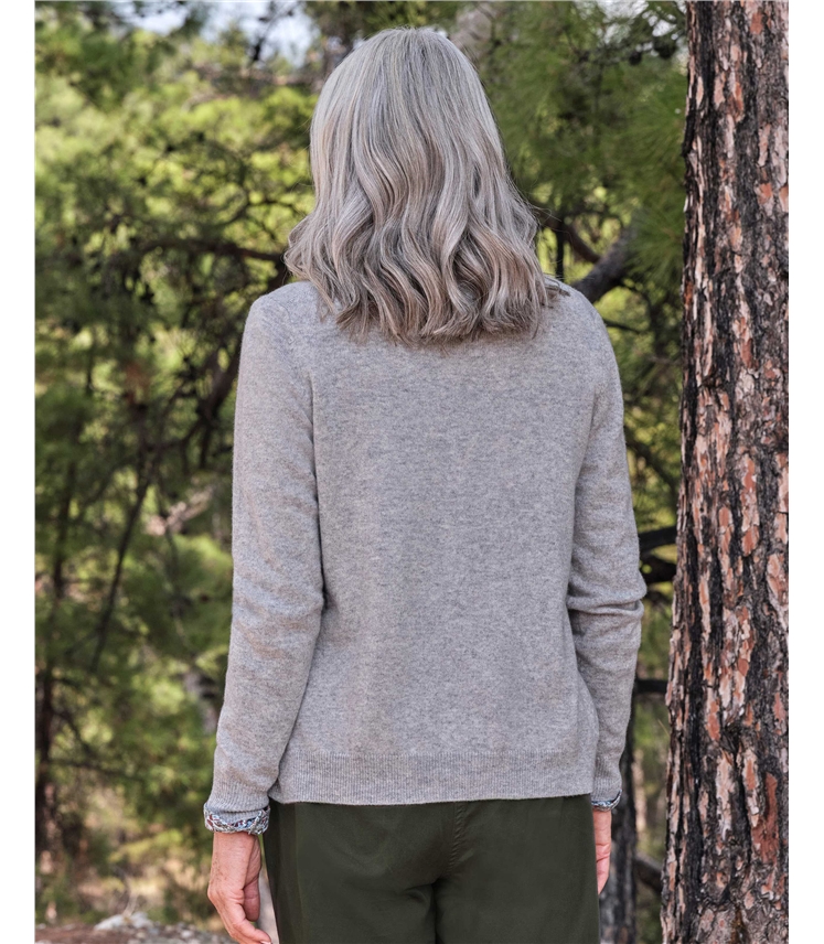 Cashmere Merino Crew Neck Cardigan