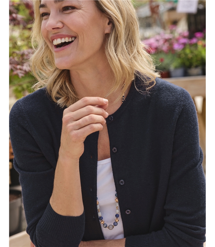 Cashmere Merino Crew Neck Cardigan