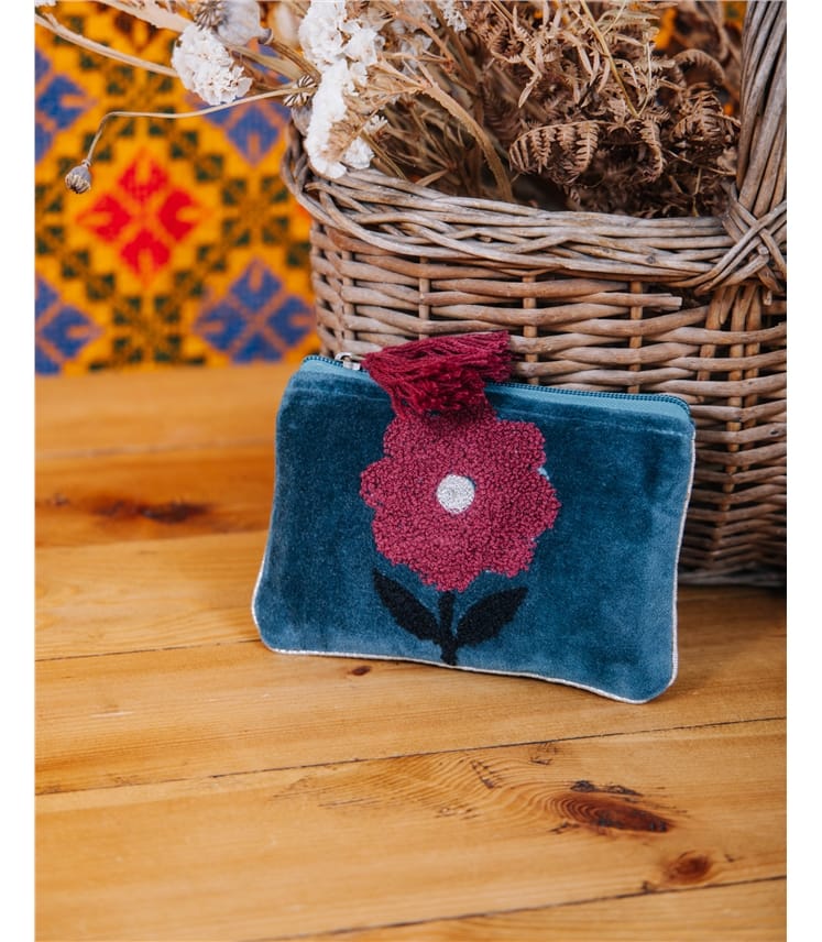 Small Velvet Flower Pouch