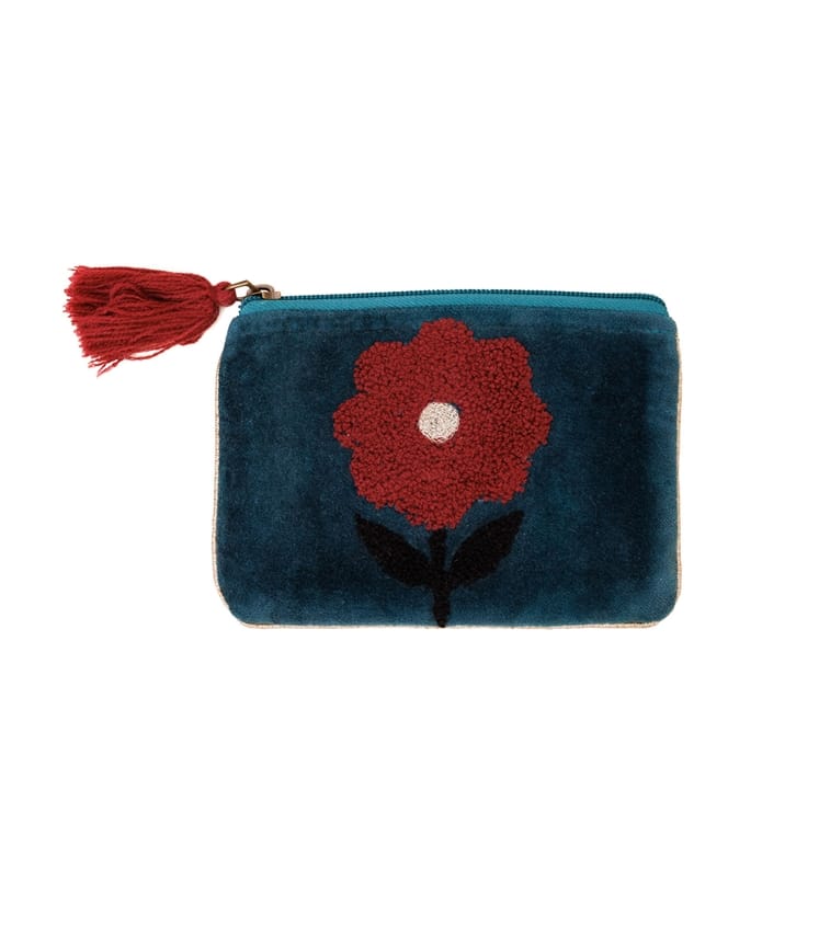 Small Velvet Flower Pouch
