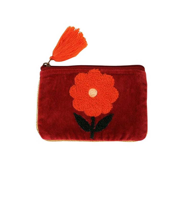 Small Velvet Flower Pouch
