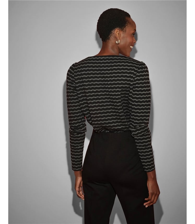 Silver Stripe Jaquard Top