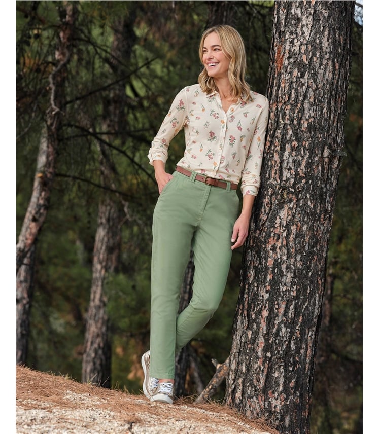 Pantalon chino - Femme - Coton mélangé
