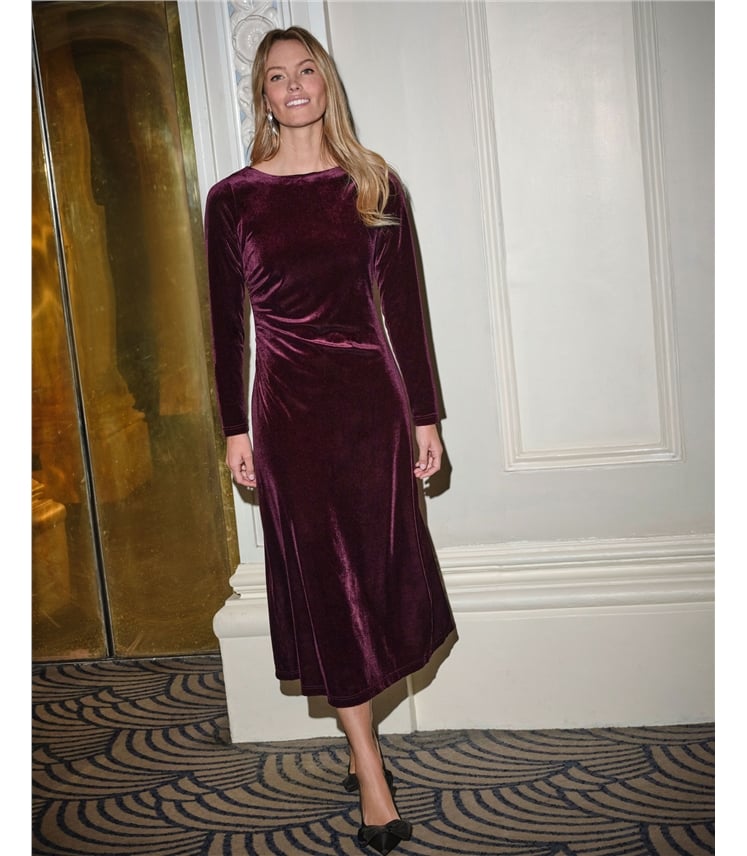 fitted lace wedding dress Mattie Long Sleeve Maxi Dress - Plum