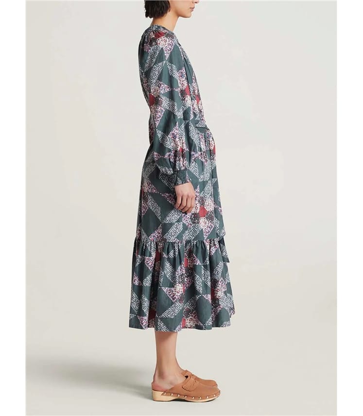 Tarni Hemp Patchwork Midi Dress