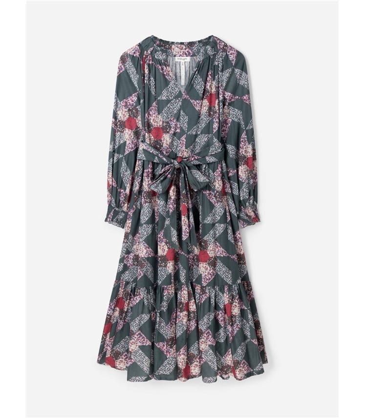 Tarni Hemp Patchwork Midi Dress