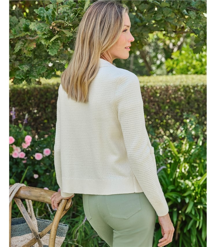 Collared Cardi With Pockets