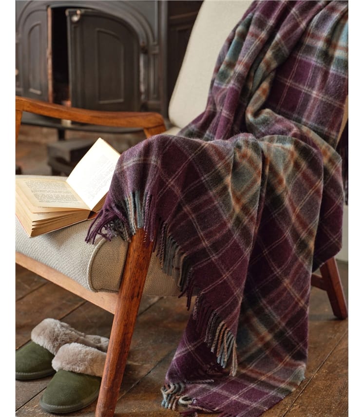 Merino Check Throw
