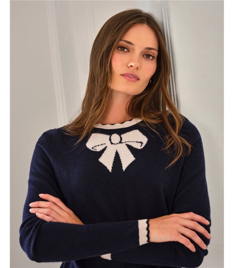 Cashmere Blend Bow Sweater