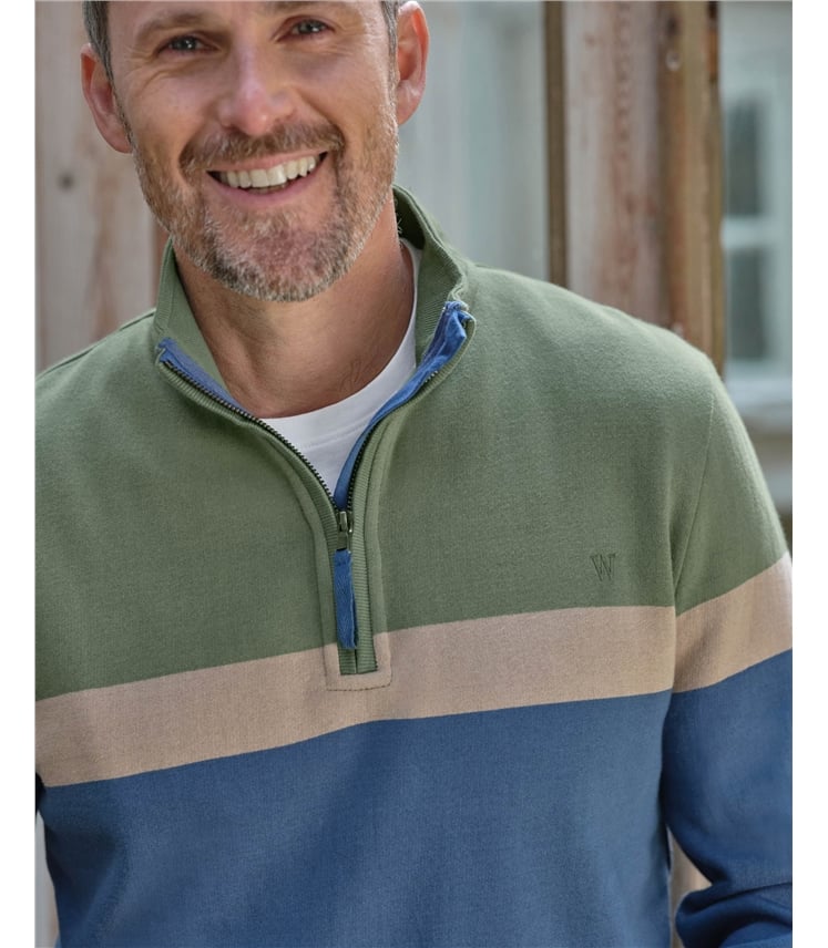 Cotton Half Zip Jumper
