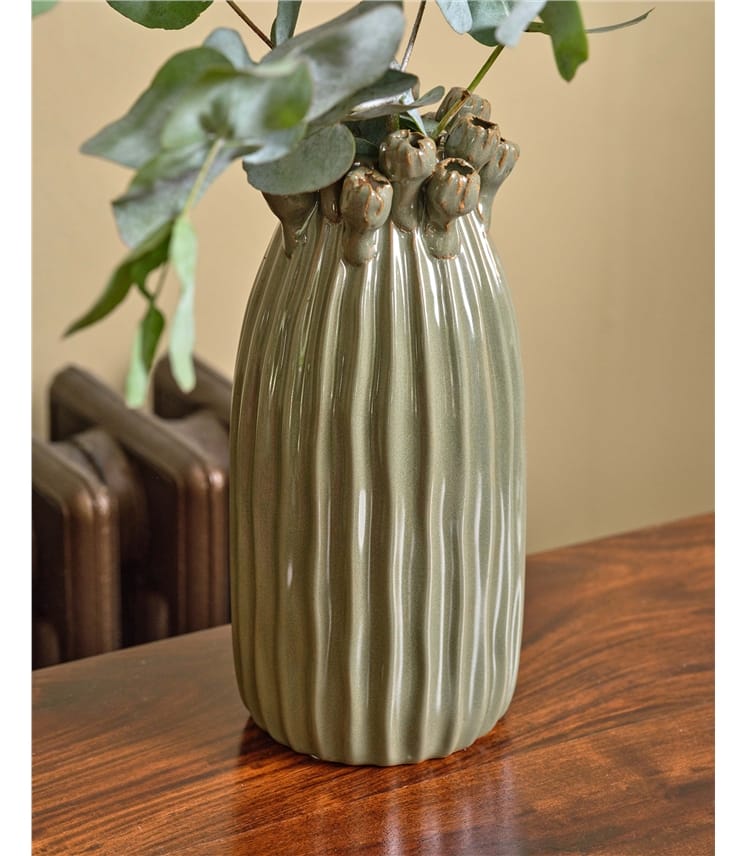 Seed Head Applique Vase