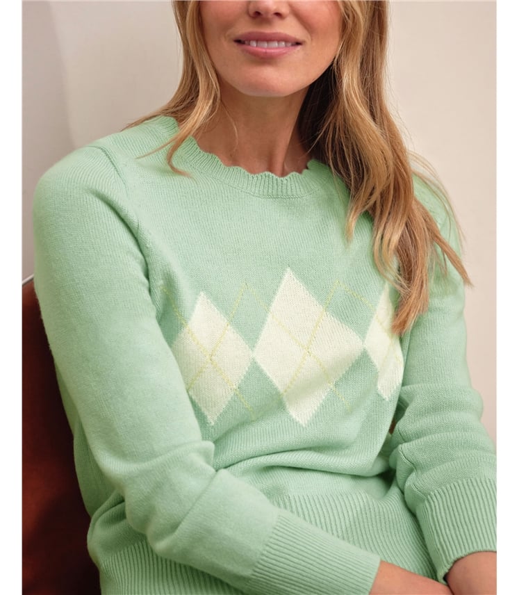 Cashmere Blend Diamond Sweater