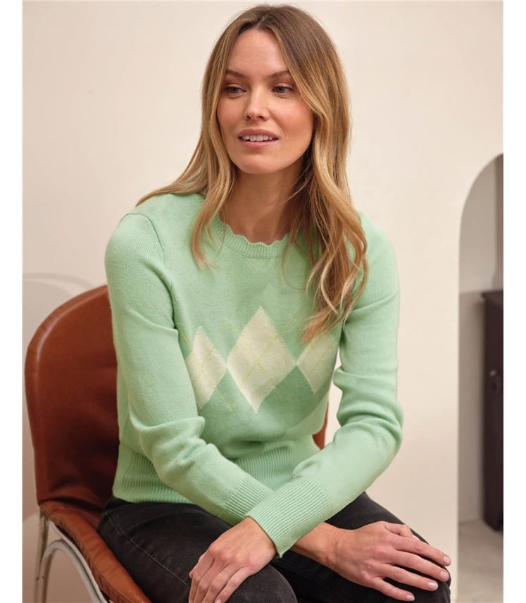 Cashmere Blend Diamond Sweater