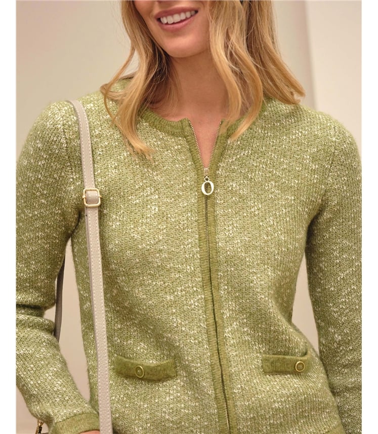 Cotton Wool Tweedy Zip Jacket