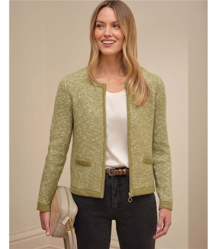 Cotton Wool Tweedy Zip Jacket
