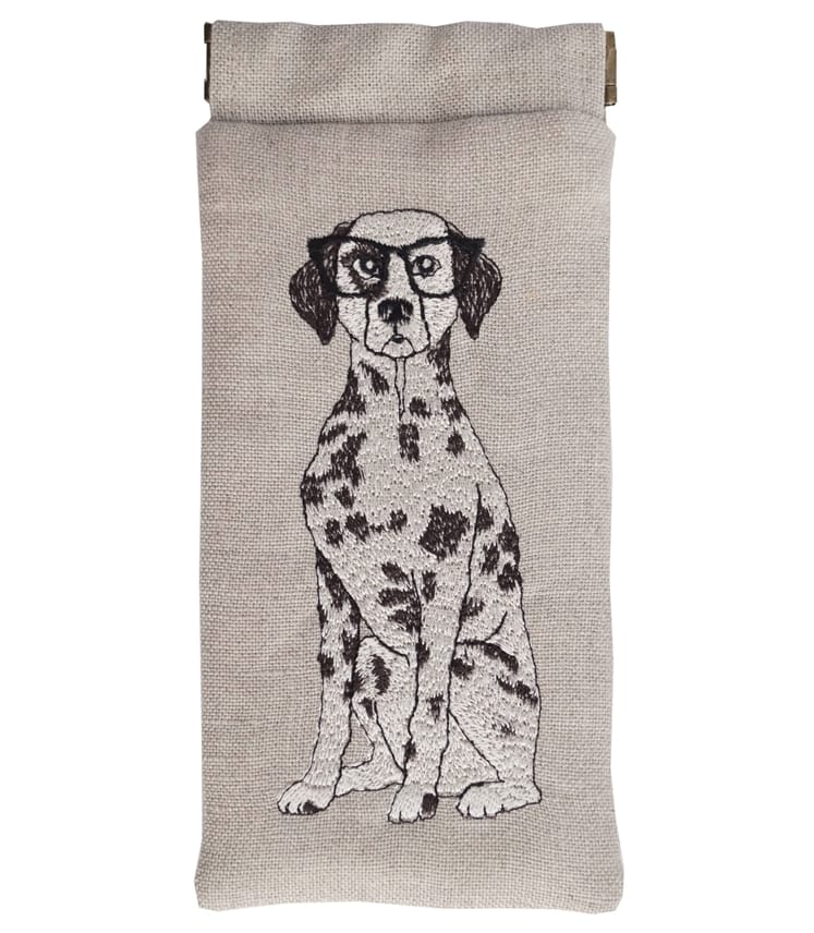 Linen Embroidered Glasses Case