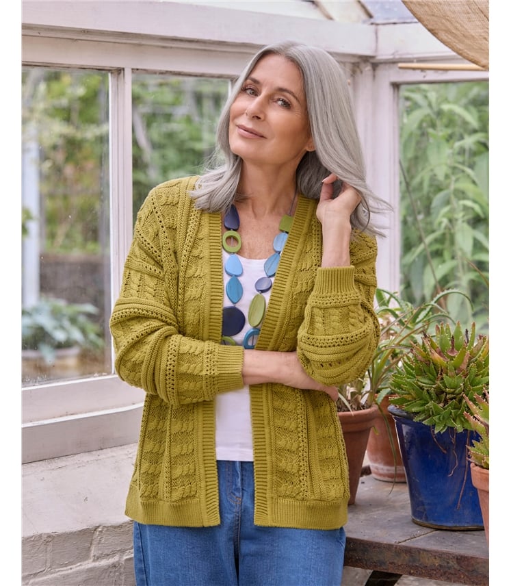 Edge To Edge Cable Knit Cardigan