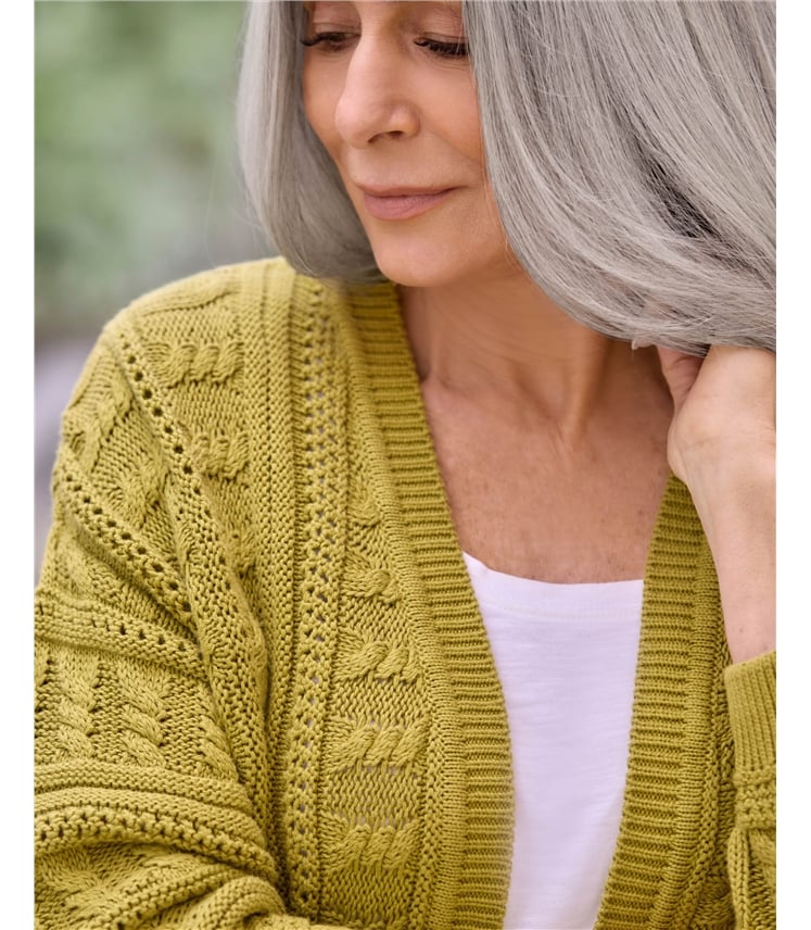Edge To Edge Cable Knit Cardigan