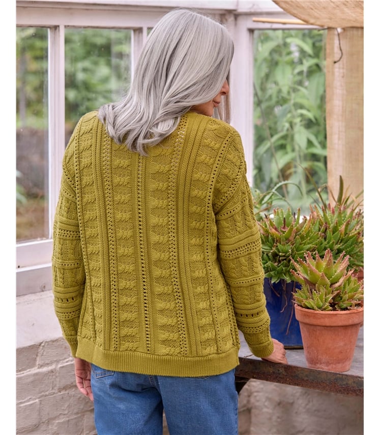 Edge To Edge Cable Knit Cardigan