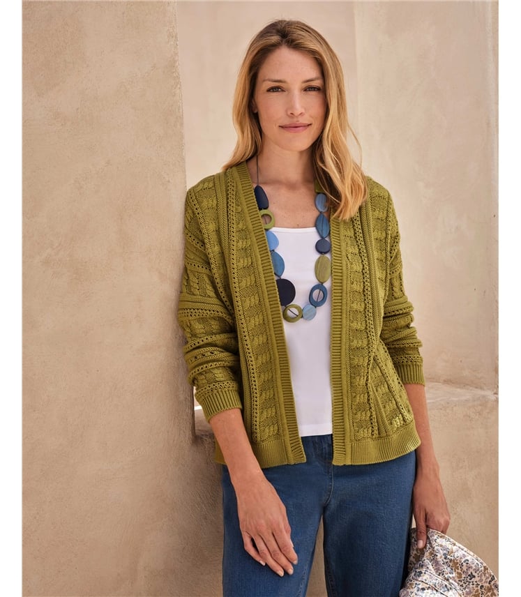 Edge To Edge Cable Knit Cardigan