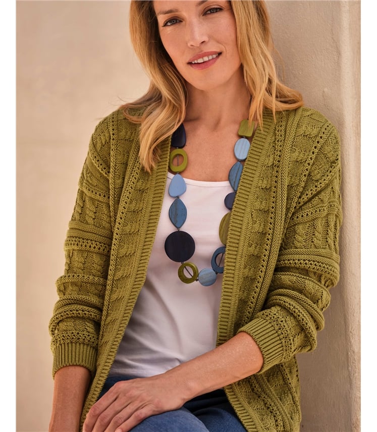Edge To Edge Cable Knit Cardigan