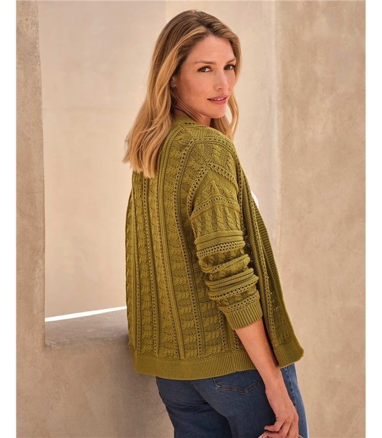 Edge To Edge Cable Knit Cardigan