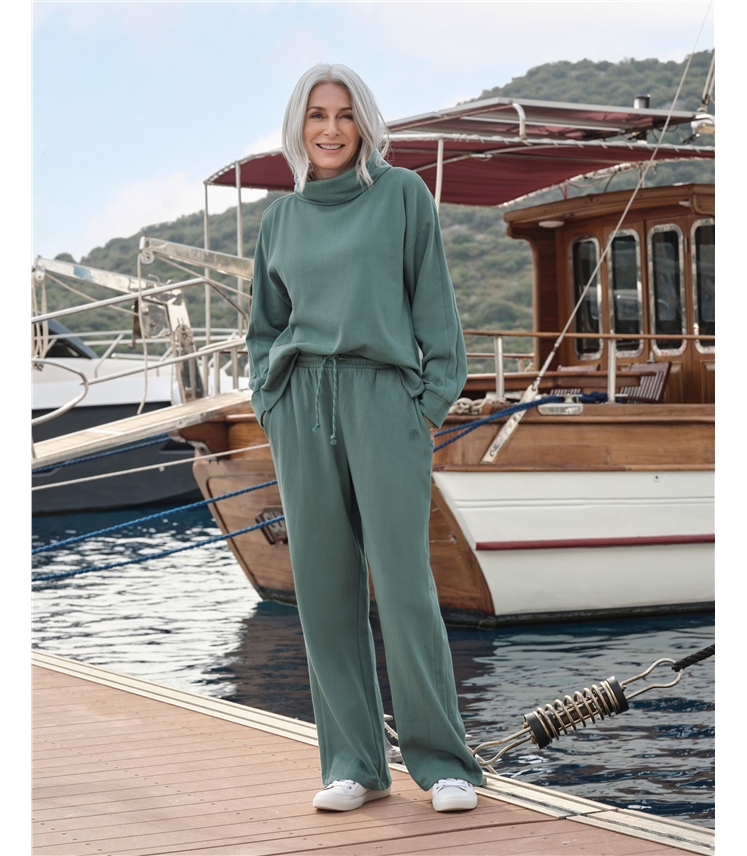 Gower Seam Detail Wide Leg Joggers