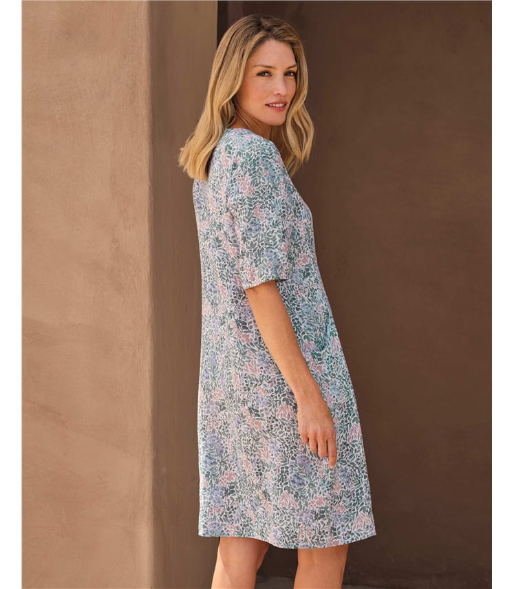 Tunikakleid aus Leinen mit Taschen