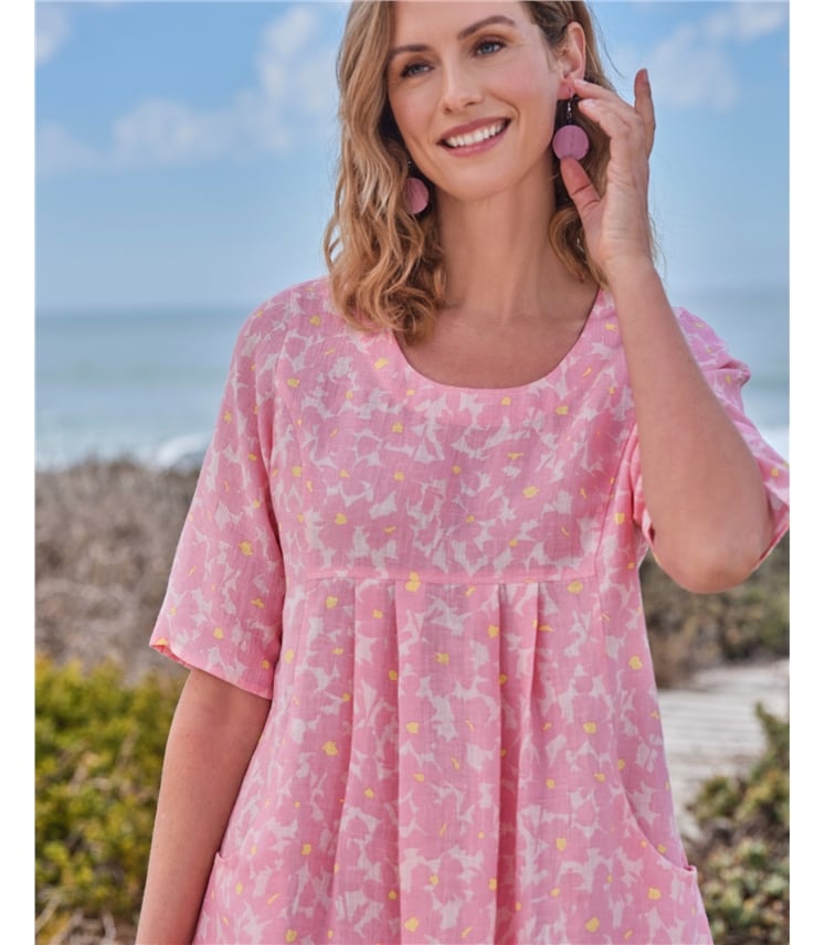 Robe-Tunique à poches - Femme - Pur Lin