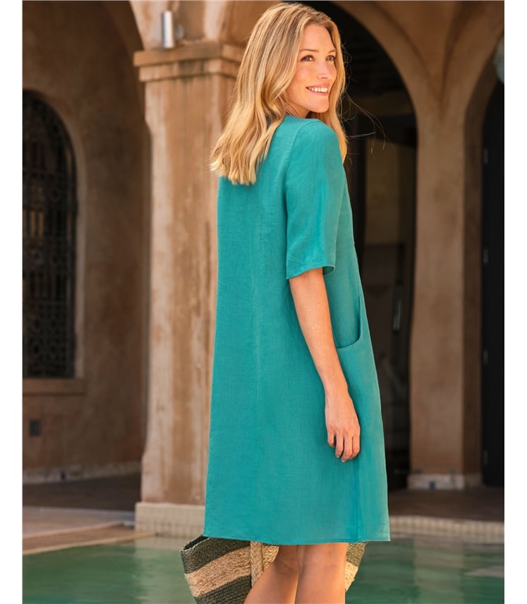 Robe-Tunique à poches - Femme - Pur Lin