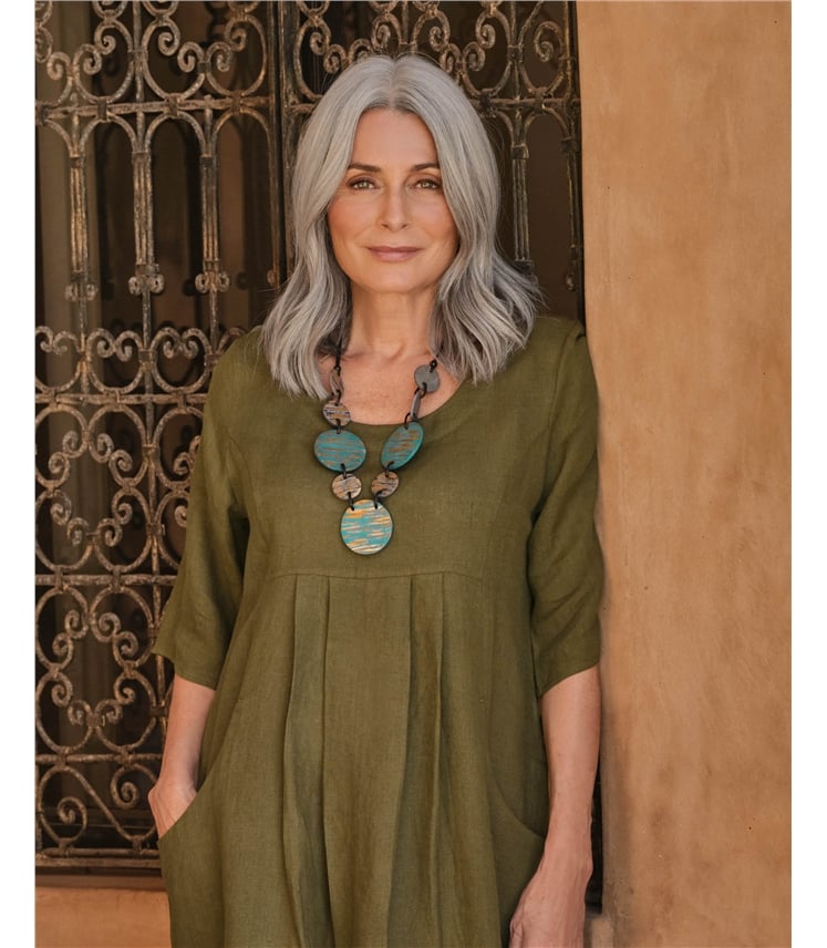 Robe-Tunique à poches - Femme - Pur Lin