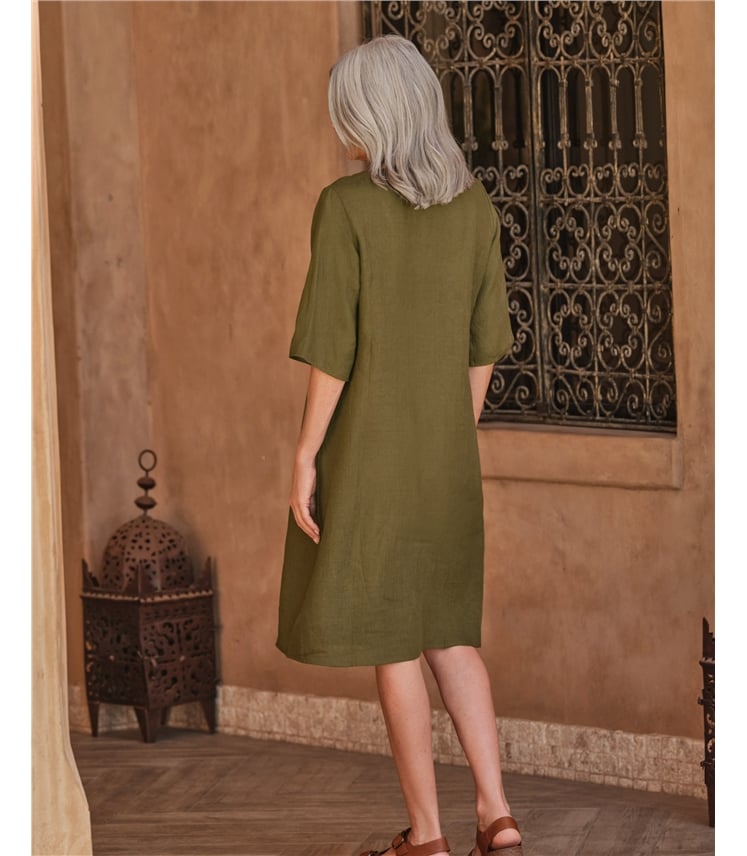 Robe-Tunique à poches - Femme - Pur Lin