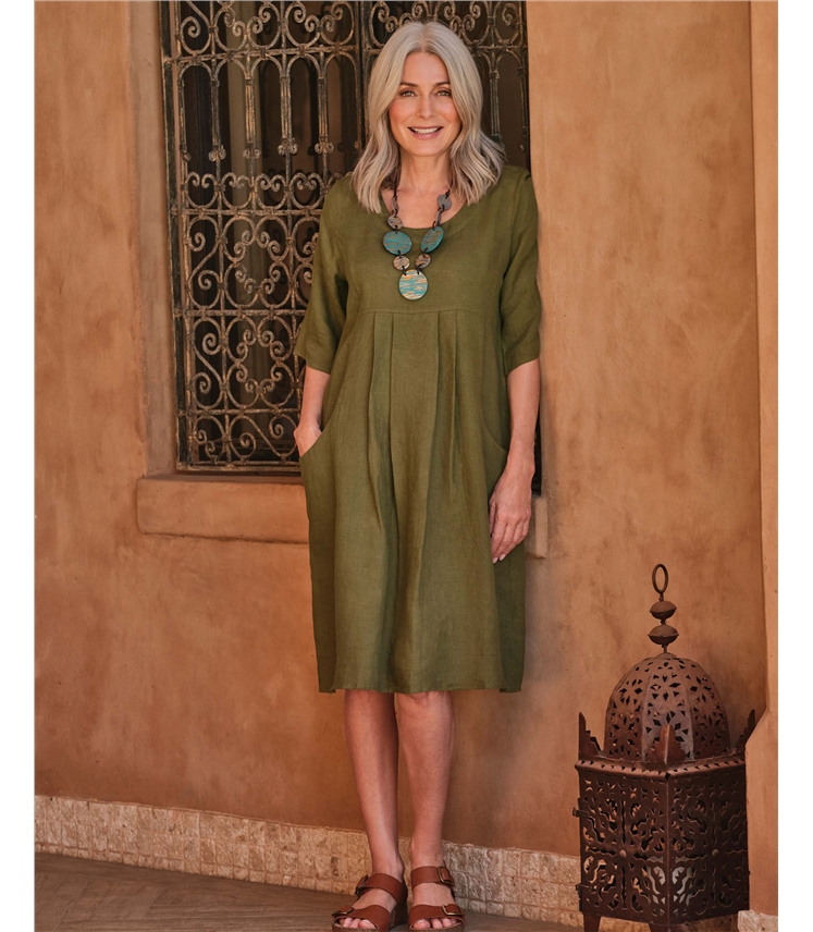 Robe-Tunique à poches - Femme - Pur Lin