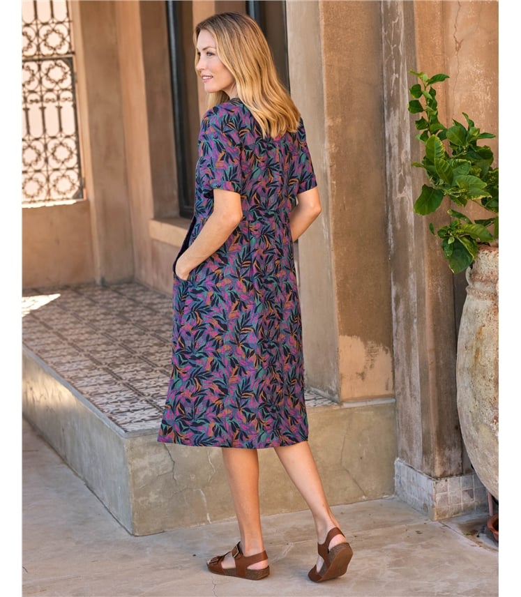 Leinenkleid mit Knopfleiste