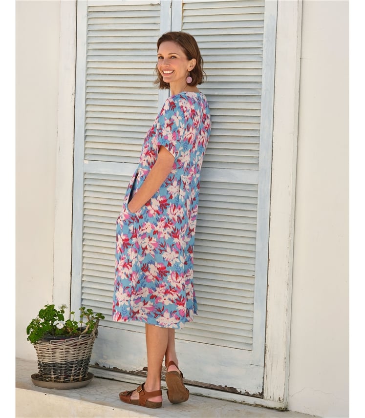 Leinenkleid mit Knopfleiste