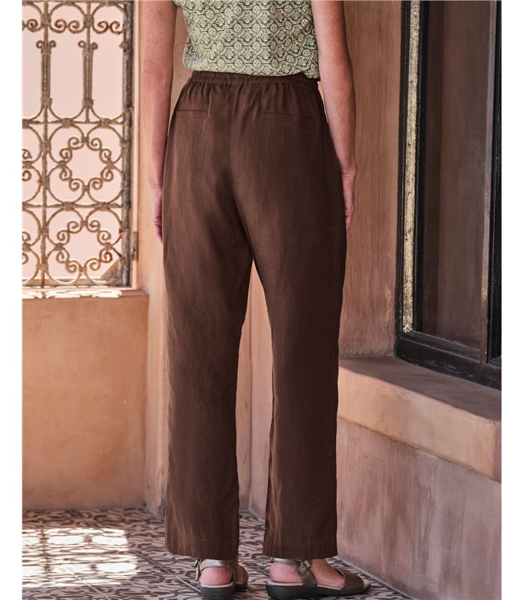 Leinenhose mit schmalem Saum