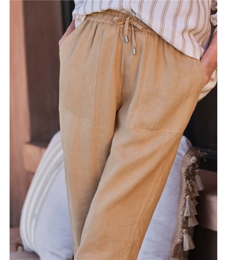 Pantalon de lin à jambes fuselées