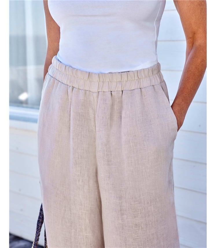 Leinenhose mit weitem Bein