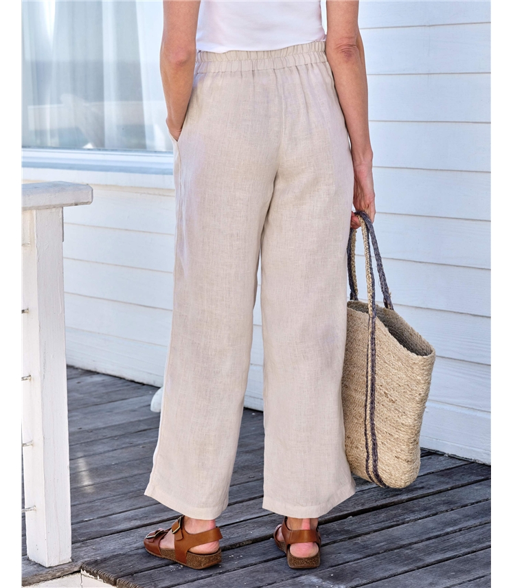 Leinenhose mit weitem Bein