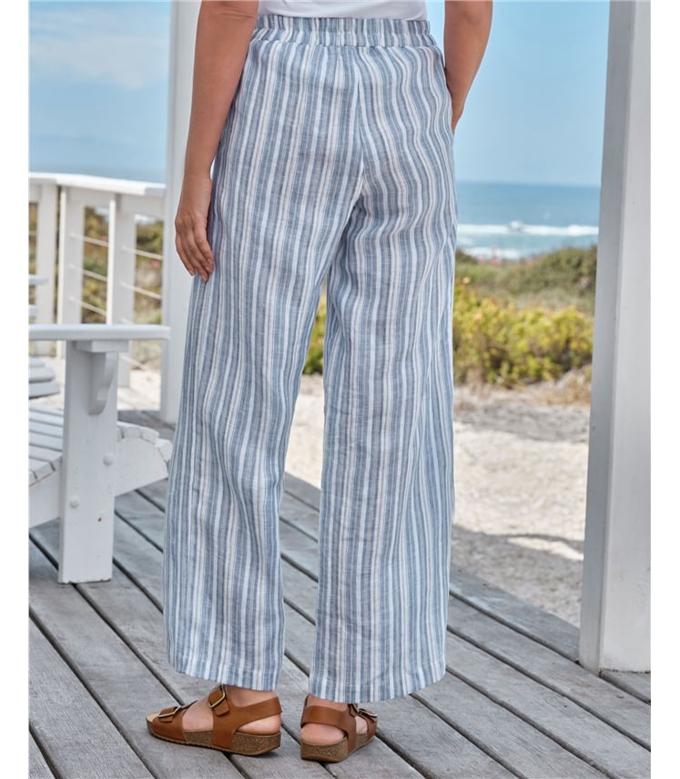 Leinenhose mit weitem Bein