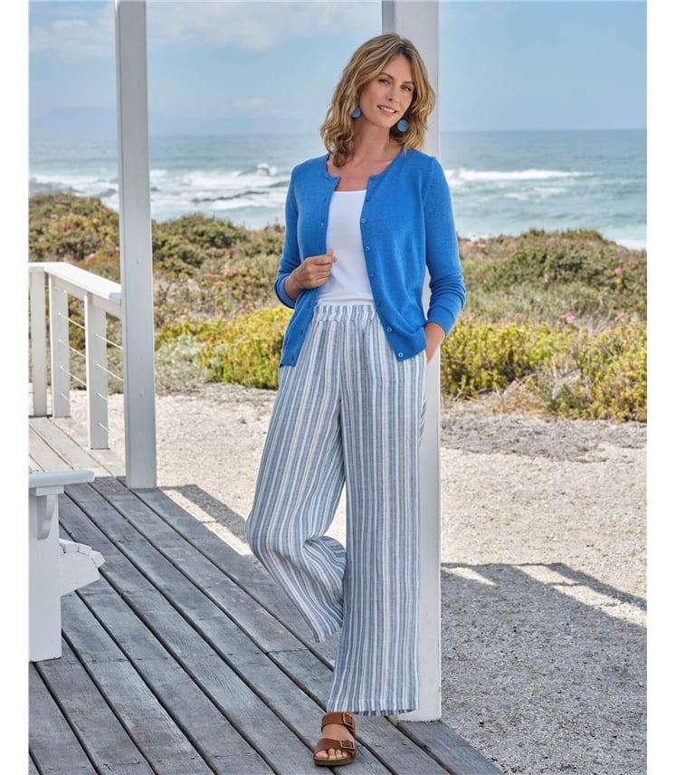 Leinenhose mit weitem Bein