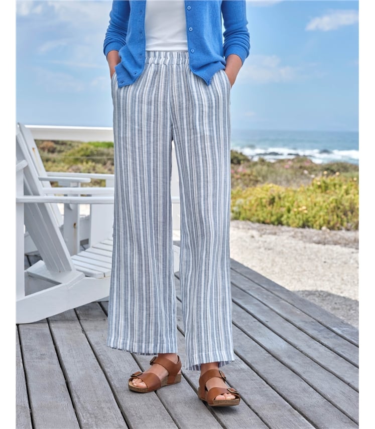 Leinenhose mit weitem Bein