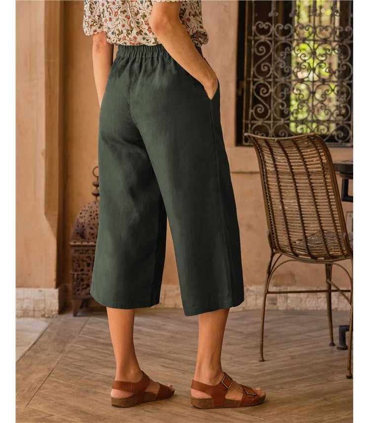 Culotte en lin à dos élastique