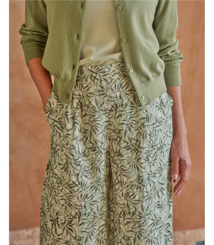 Elastic Back Linen Culottes