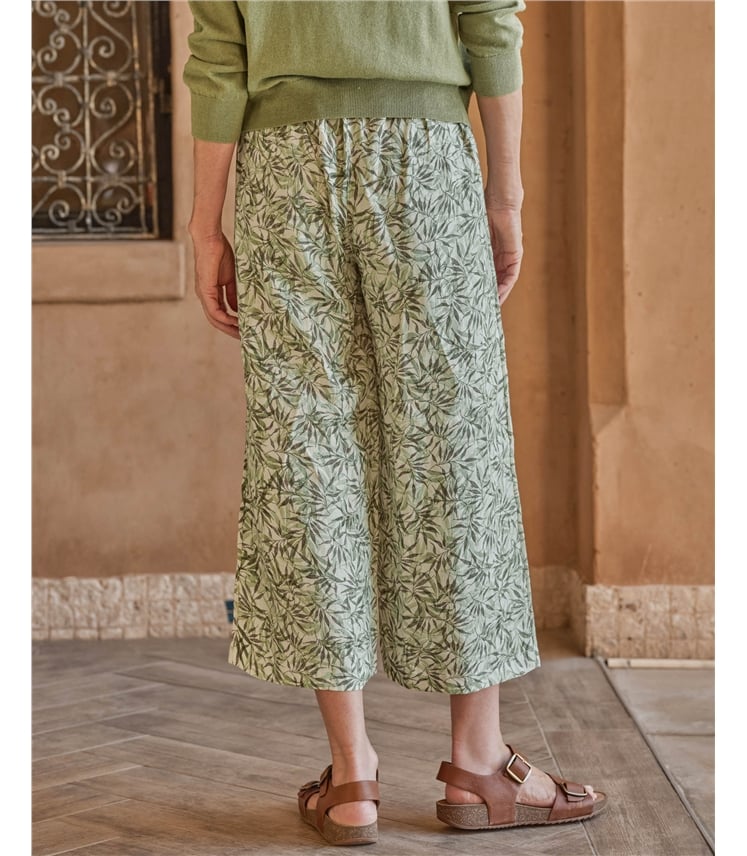 Elastic Back Linen Culottes