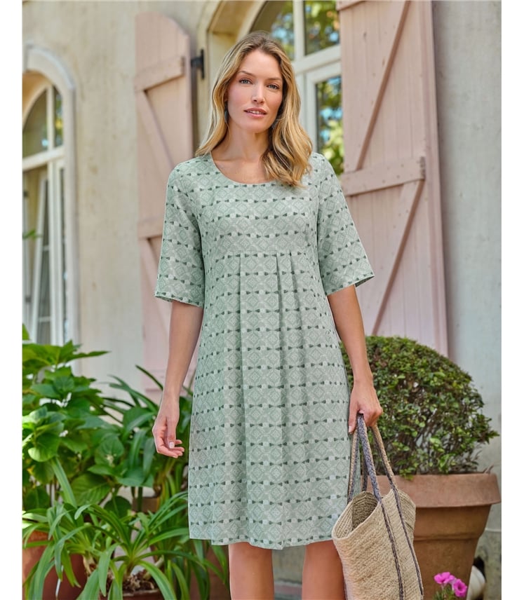 Womens Linen Pocket Tunic Dress