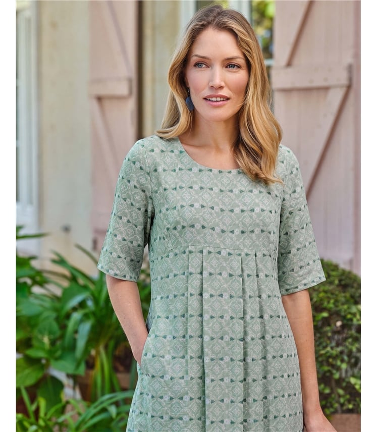 Womens Linen Pocket Tunic Dress