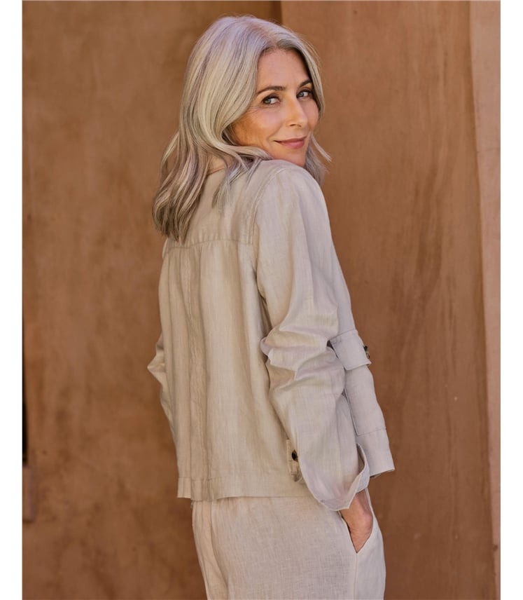 Collared Lightweight Linen Jacket