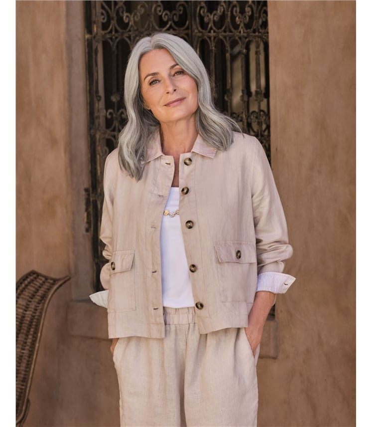 Linen Jacket With Collar
